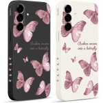 Sjzg - 2 pices coque pour samsung galaxy a56 6, 7 , etui avec violet pente papillon mignon amusante ...