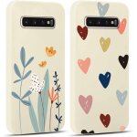 Sjzg - 2 pices coque pour samsung galaxy s10 plus 6, 4 , ultra fine souple silicone tpu avec motif design ...