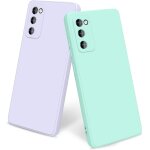 Sjzg - 2 pices coque samsung galaxy s20 fe / s20 fe 5g, doublure en fibre, etui housse silicone mince ...