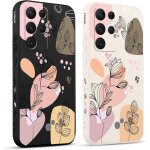 Sjzg - 2 pices coque pour samsung galaxy s22 ultra 5g 6, 8 , etui avec amusante fleur feuilles latral ...