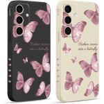 Sjzg - 2 pices coque pour samsung galaxy s24 + / s24 plus 5g 6, 7 , etui avec violet pente papillon ...