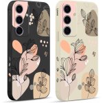 Sjzg - 2 pices coque pour samsung galaxy s24 5g 6, 2 , etui avec amusante fleur feuilles latral mignon ...