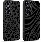 Sjzg - 2 pices coque pour samsung galaxy s24 5g 6, 2 , etui avec motif animaux lopard zbre et peint ...