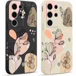 Sjzg - 2 pices coque pour samsung galaxy s24 ultra 5g 6, 8 , etui avec amusante fleur feuilles latral ...
