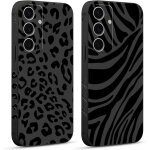 Sjzg - 2 pices coque pour samsung galaxy s25 5g 6, 2 , etui avec motif animaux lopard zbre et peint ...