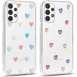 Sjzg - 2 pices transparente coque pour samsung galaxy a13 4g 6, 6  motif de coeur d'amour fille femme ...