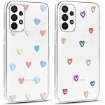 Sjzg - 2 pices transparente coque pour samsung galaxy a23 5g 6, 6  motif de coeur d'amour fille femme ...