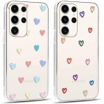 Sjzg - 2 pices transparente coque pour samsung galaxy s23 ultra 5g 6, 8  motif de coeur d'amour fille ...