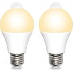Sjzg - 2pcs led lampe ampoule b22 e27 a capteur de mouvement pir, ampoule intelligente de 12w 15w, 220v, ...