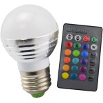 Sjzg - 3w ampoule led rgb dimmable avec t�l�commande lumi�re intelligente changement pour d�coration ...