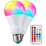 Sjzg - ampoules led couleur 10w e27 rgb couleur changement dimmable blanc froid lampes avec t�l�commande ...