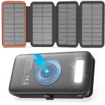 Sjzg - chargeur solaire 27000mah batterie externe sans fil - 22, 5w charge rapide usb - c power bank ...