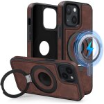 Sjzg - coque en cuir avec support [logo view] pour iphone 13 mini 5, 4 pouces, etui en cuir magntique ...