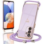 Sjzg - coque pour samsung galaxy a14 5g silicone avec collier avec motif coeur d'amour mignon etui housse ...