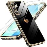 Sjzg - coque pour samsung galaxy a16 4g / 5g avec 2 verre tremp silicone forme de coeur d'amour, housse ...