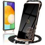 Sjzg - coque pour samsung galaxy a52 4g / 5g / a52s 5g silicone avec collier motif coeur d'amour mignon ...