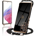Sjzg - coque compatible avec samsung galaxy a53 5g silicone avec collier avec motif coeur d'amour mignon ...