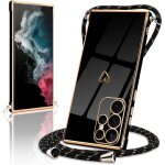 Sjzg - coque pour samsung galaxy s22 ultra 5g silicone avec collier motif coeur d'amour mignon etui housse ...