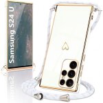 Sjzg - coque pour samsung galaxy s24 ultra 5g silicone avec collier avec motif coeur d'amour mignon etui ...