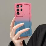 Sjzg - coque pour samsung galaxy s24 ultra 5g, wave frame silicone etui en dgrad de couleur, housse ...
