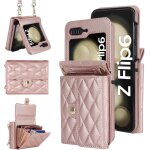 Sjzg - coque pour samsung galaxy z flip 6, coque flip portefeuille etui en cuir pu, avec lani�re amovible ...