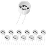 Sjzg - douille spot gu10 avec silicon cble, 0 - 250v 2a max. 300w, standard gu10 socket base en cramique, ...