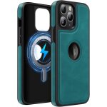 Sjzg - etui en cuir avec vue du logo pour iphone 11 pro 5, 8 pouces, coque en cuir compatible avec magsafe, ...