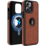 Sjzg - etui en cuir avec vue du logo pour iphone 11 pro 5, 8 pouces, coque en cuir compatible avec magsafe, ...