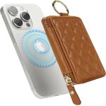 Sjzg - porte cartes magn�tique compatible avec magsafe portefeuilles 7 fentes avec porte cl� zipp� pour ...