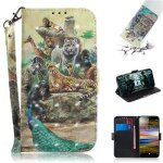 Sony xperia l3 coque, saturcase beau 3d motif pu cuir magntique flip portefeuille support porte - carte ...