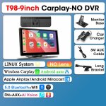 Srnubi - camra de tableau de bord avec navigation gps, 9  , 4k carplay, android auto, dvr, wifi, bluetooth, ...