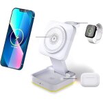 Station de charge sans fil 3 en 1, chargeur sans fil de voyage pour iphone 15 14 13 12 pro, support de ...