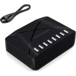 Station de charge usb, hub chargeur usb de 40 w a 8 ports, chargeur usb multiport avec smart detect, ...