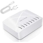 Station de charge usb, hub chargeur usb de 40 w a 8 ports, chargeur usb multiport avec smart detect, ...