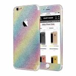 Sticker iphone 6 6s plus (5 ; 5) arc en ciel rainbow paillette strass bling integral autocollant