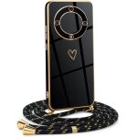 Store - coque pour honor magic 5 lite 5g avec cordon de collier, motif coeur d'amour tpu housse, collier ...