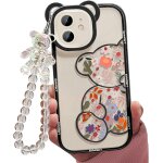 Store - coque pour iphone 11, motif ours fleur mignon, coque de tlphone avec joli bracelet pour filles ...