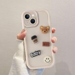 Store - coques pour iphone 15 6, 1'', etui blanc souple tpu silicone aesthetic ours en peluche modle ...