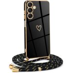 Store - coque pour samsung galaxy a25 5g avec cordon de collier, coque avec cordon motif coeur d'amour ...