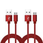 Subzonal - lot de 2 c�bles micro usb, 1, 8 m, chargeur android, en nylon tress�, haute vitesse, usb 2. ...