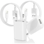 Subzonal - certifi� apple mfichargeur iphone, 2pack chargeur usb et c�ble de 1m, 5v / 1a usb charger ...