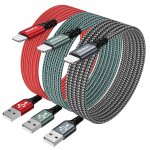 Subzonal - c�ble iphone 2m + 2m + 2m / lot de 3 cable chargeur iphone certifi� mfi c�ble lightning nylon ...