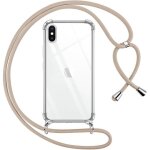 Subzonal - coque pour iphone xs / x avec cordon, transparente silicone housse avec r�glable de collier ...