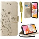 Subzonal - coque compatible avec samsung galaxy a14 4g / 5g, retro design pu etui housse en cuir portefeuille ...