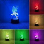 Subzonal - lampe aigle 3d decorative, lampe de chevet chambre intelligente a 7 couleurs pour enfants, ...