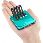 Subzonal - power bank avec cbles intgrs, chargeur portable fin 10 000 mah avec ecran led, petite batterie ...