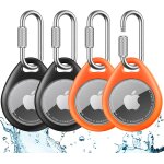 Support pour apple airtag (lot de 4) - coque tpu avec mousqueton verrouillage rotatif en acier inoxydable ...