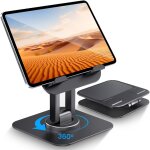 Support pour ipad rotatif a 360, support de tablette r�glable pour bureau portable, compatible avec ipad ...