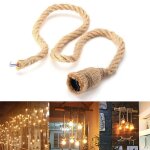 Support de lampe rtro en jute naturelle, cordon electrique, chandelier avec connecteur d'ampoule, adaptateur ...