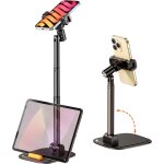 Support telephone bureau, hauteur et angle r�glables porte telephone, table de support t�l�phone pliable ...